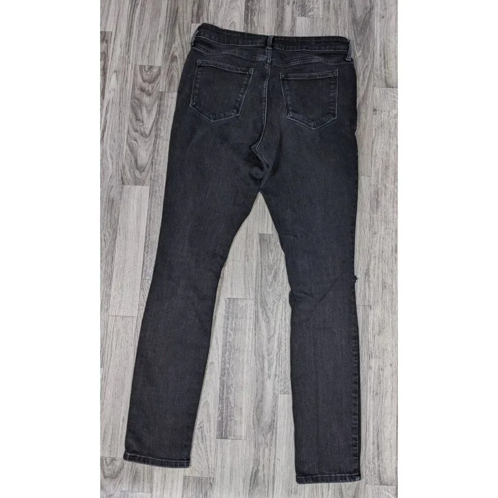 (3/$35) Old Navy Size 10 Long Pop Icon‎ Skinny Mid Rise Distressed Black Jeans